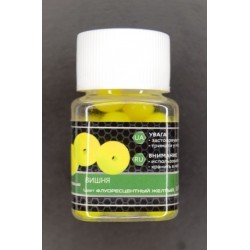 Силіконова плаваюча наживка, в діпі, EOS, Кулька, 10мм, 25шт/уп, Вишня, жовтий